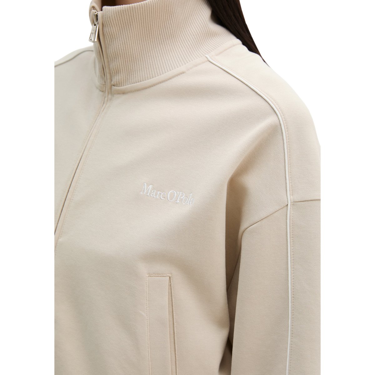 Veste MOP Club '67 Track en jersey interlock gris, MARC O'POLO