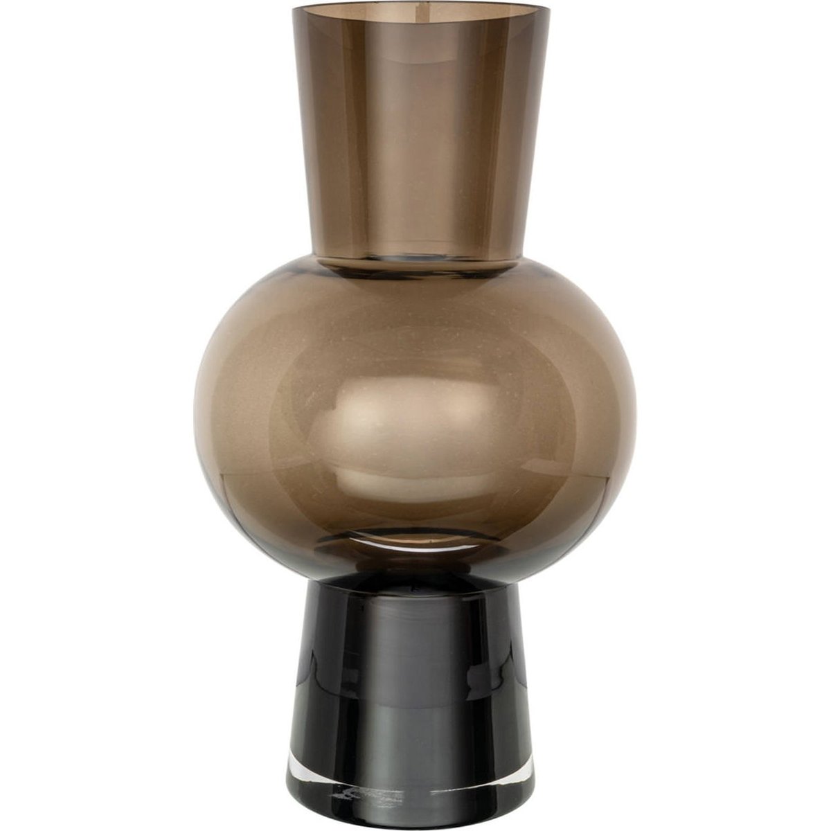 Vase sculptural en verre brun fumé, RECOLLECTION