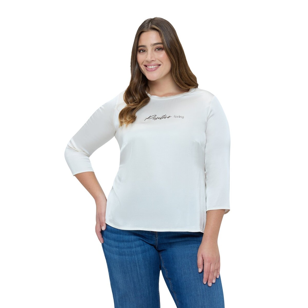 Blouse en satin Positive feeling blanc, FIORELLA RUBINO