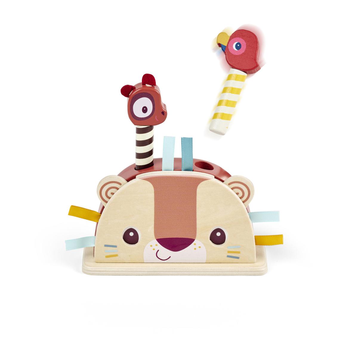 Pop Up en bois Jack et les animaux de la jungle couleur unique, LILLIPUTIENS