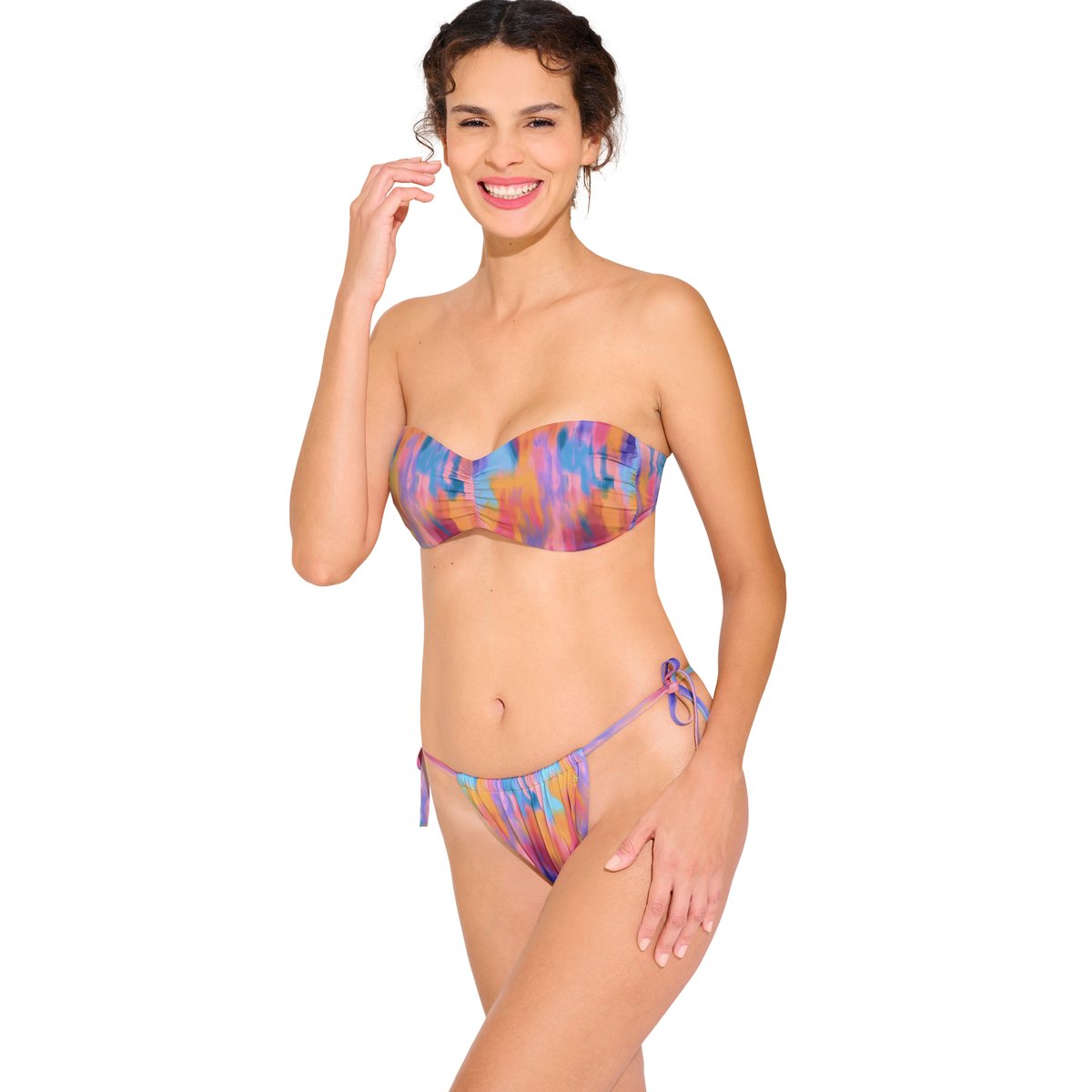 Bas maillot slip de bain réglable à nouettes JERSEY orange, LISCA