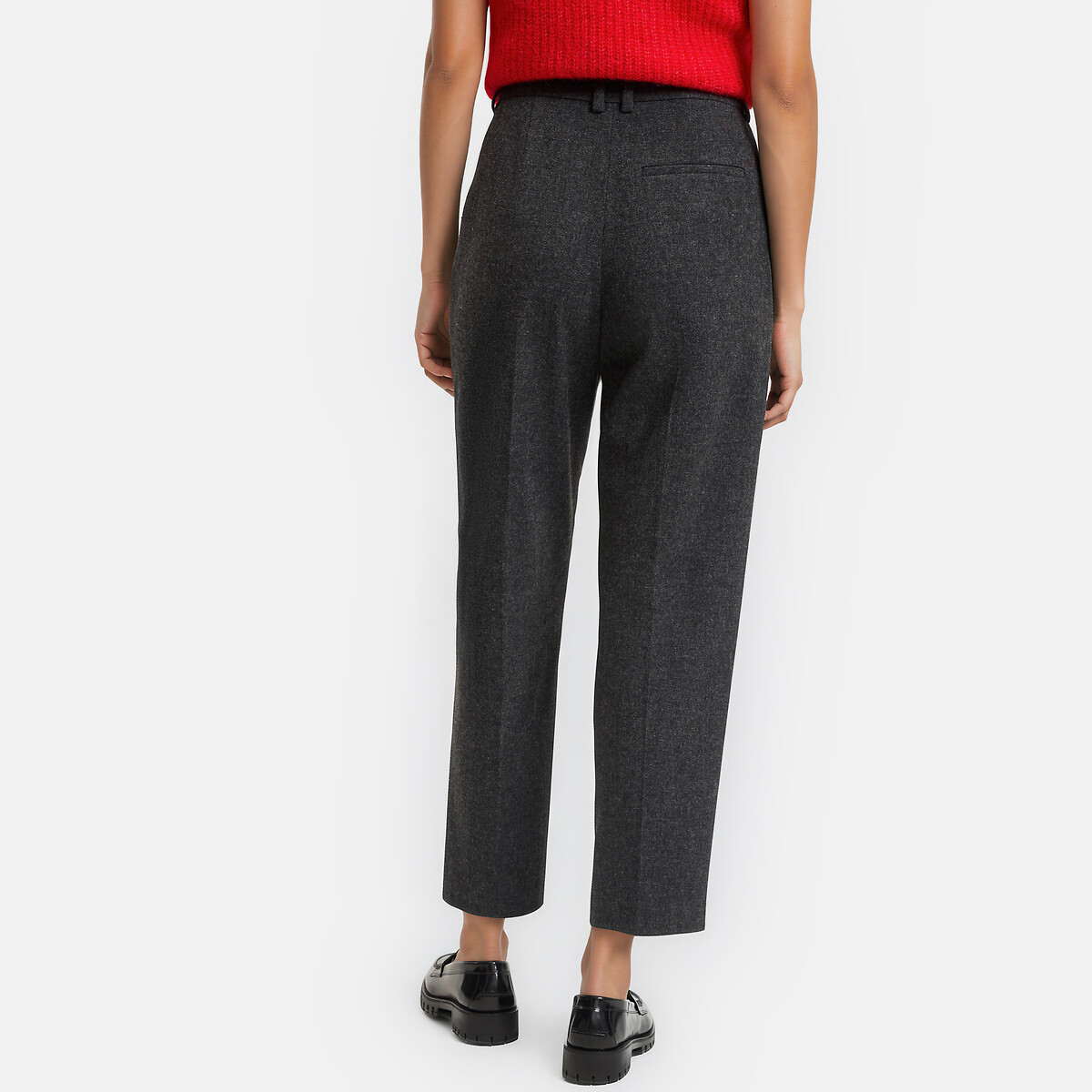 Pantalon cigarette, à pinces gris anthracite, LA REDOUTE COLLECTIONS