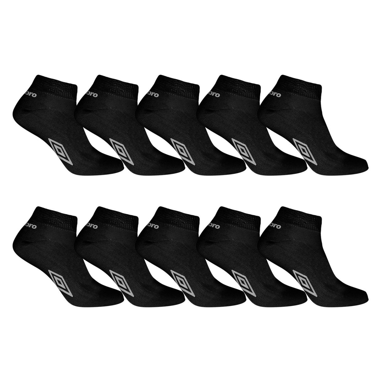 Lot De 10 Chaussette Quarter Coton blanc/noir, UMBRO