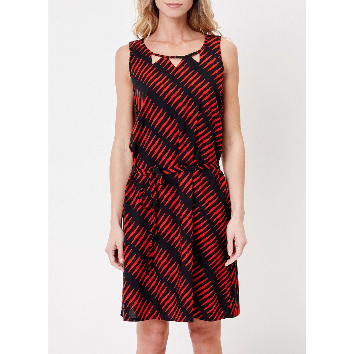 Robe fluide col fantaisie CLAIRE noir orange miaou, PRINCESSE NOMADE