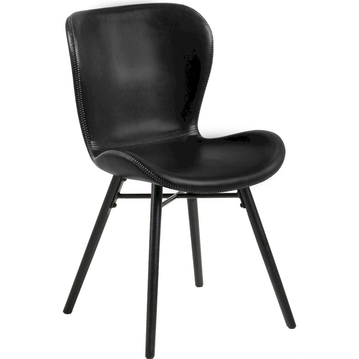 Chaise de repas matelassée collection GLENA noir, RECOLLECTION