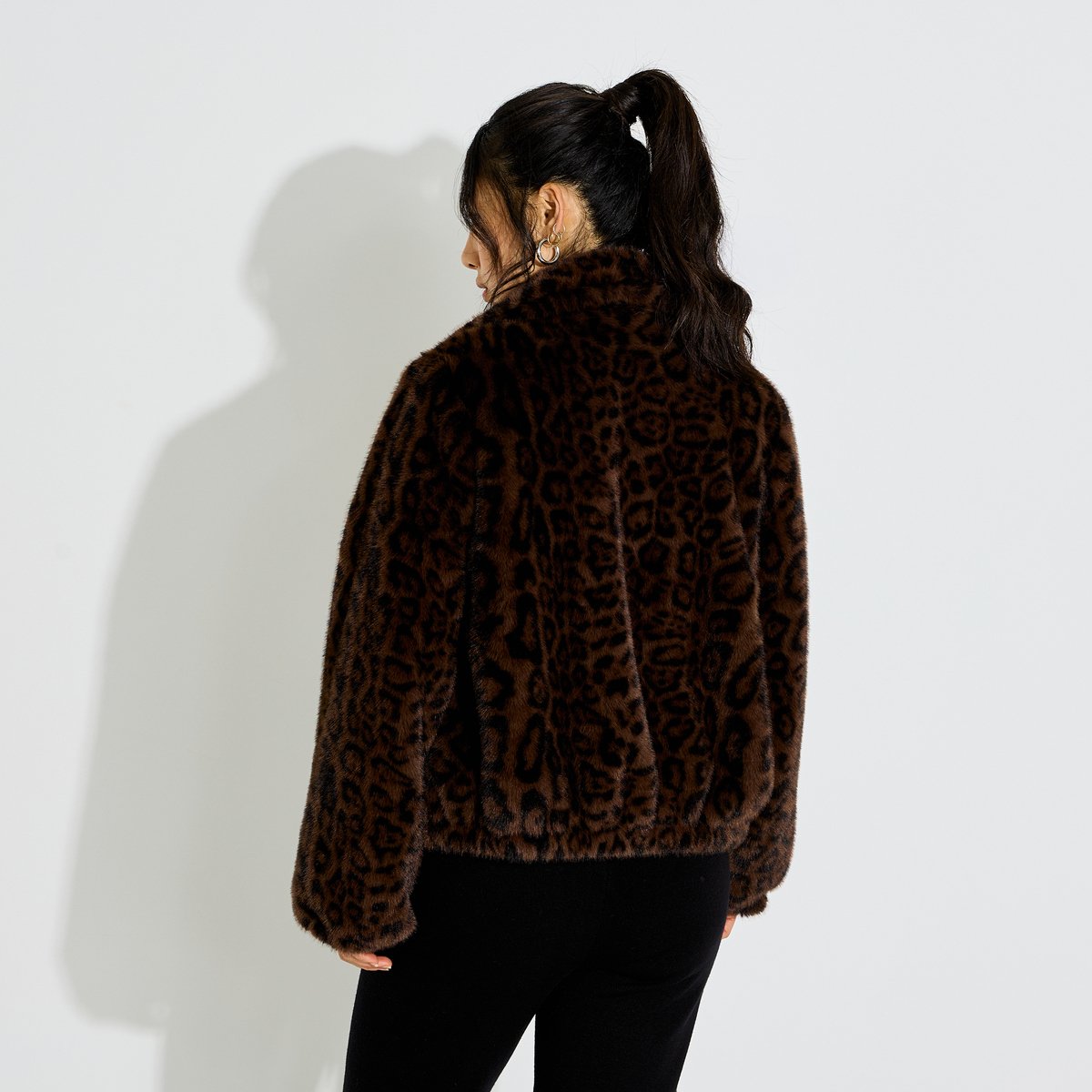 Manteau court léopard marron, GRAIN DE MALICE