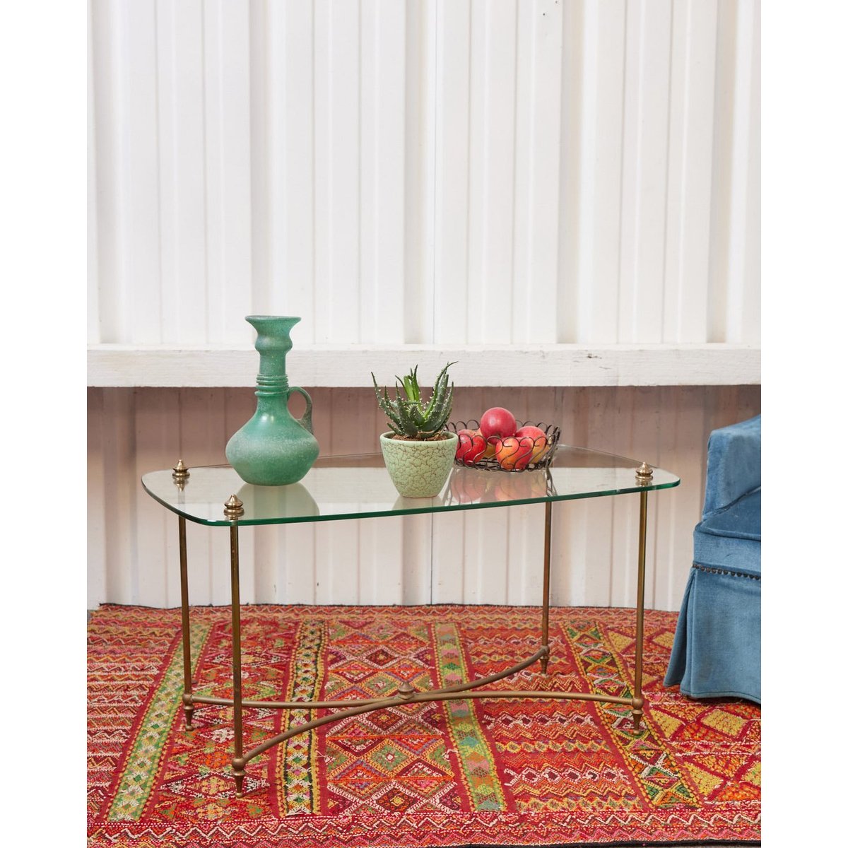 Table basse en verre Léonie N°1070 - Bon état transparent, DEBONGOUT