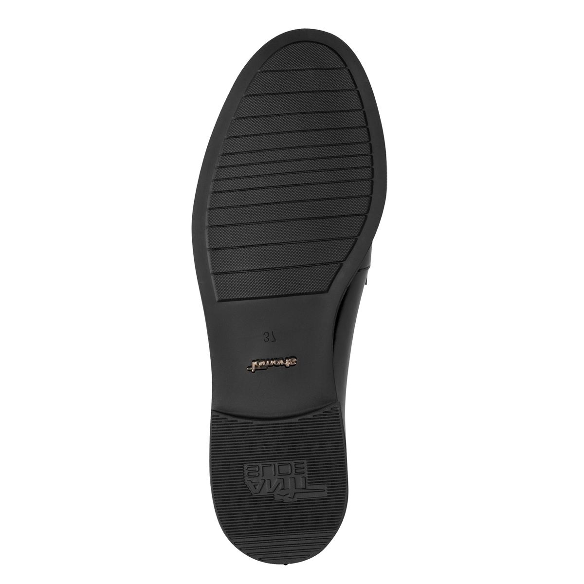 Slipper en cuir noir, TAMARIS