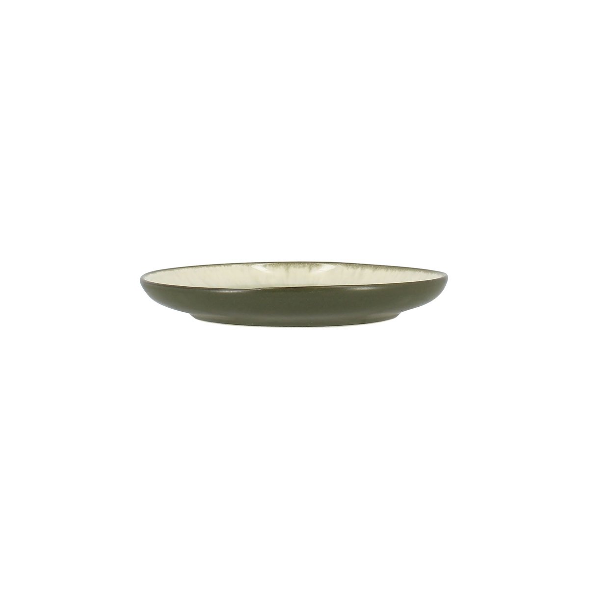 Lot de 6 tasses 22cl avec soucoupes en grès, OLI vert, OGO LIVING