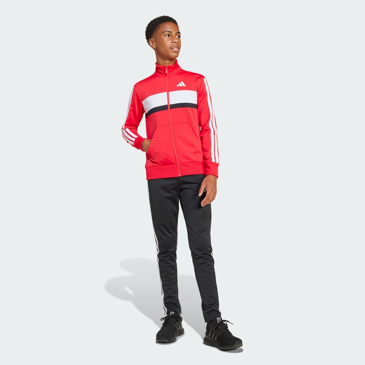 Survêtement Maille 3 Bandes Seasonal Essentials Tiberio Enfants Survêtement Maille 3 Bandes Seasonal Essentials Tiberio Enfants pure ruby / white, ADIDAS SPORTSWEAR