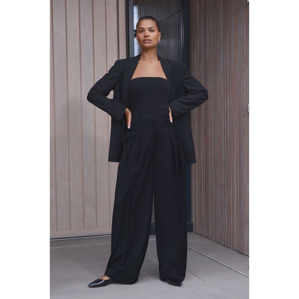 Pantalon droit haut de gamme noir, NEXT