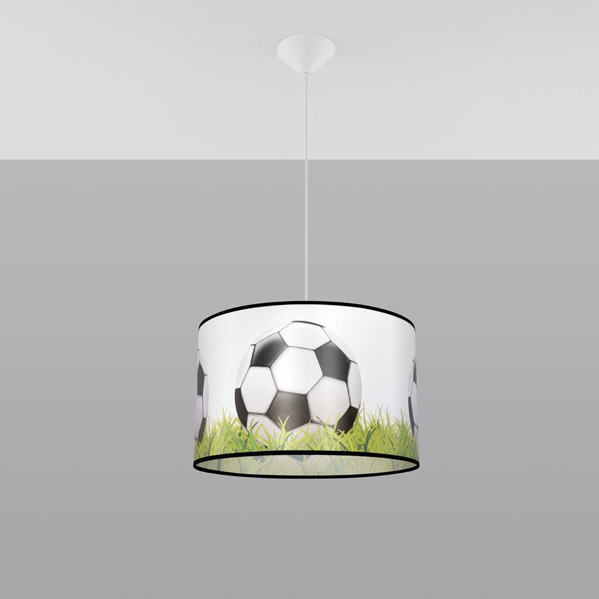 Suspension PVC Blanc/noir/vert E27 1 Football C40 blanc, EDEN
