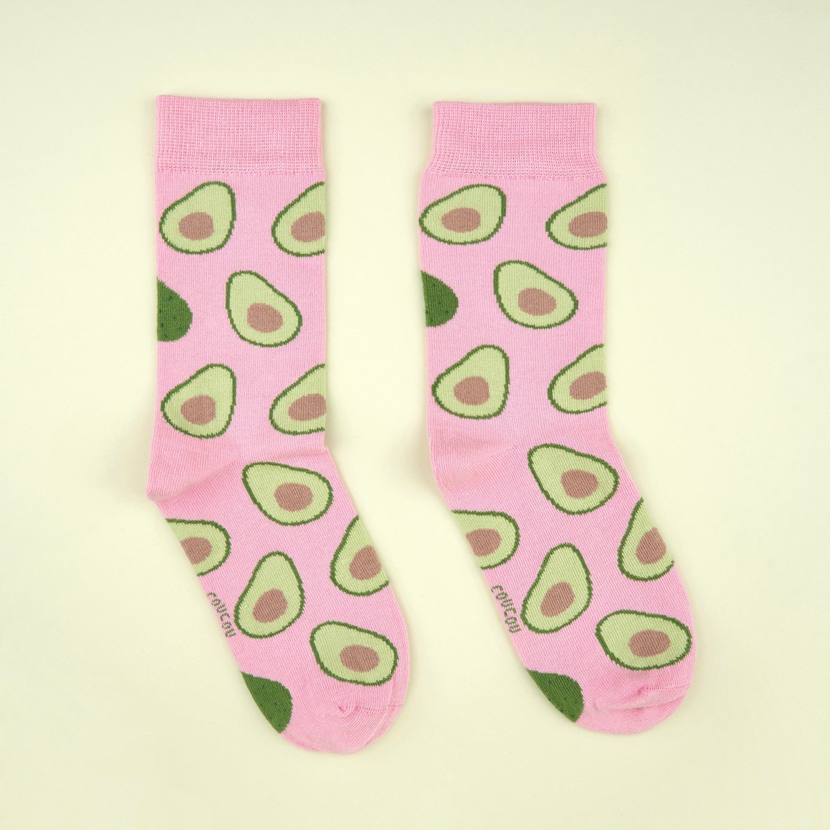 Chaussettes AVOCAT rose avec motifs avocats, COUCOU SUZETTE