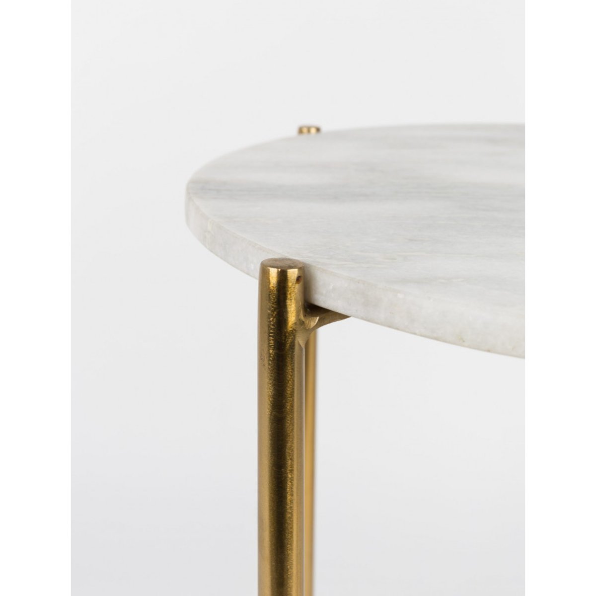 Table d'appoint marbre et laiton- TIMPA blanc craie, DRAWER