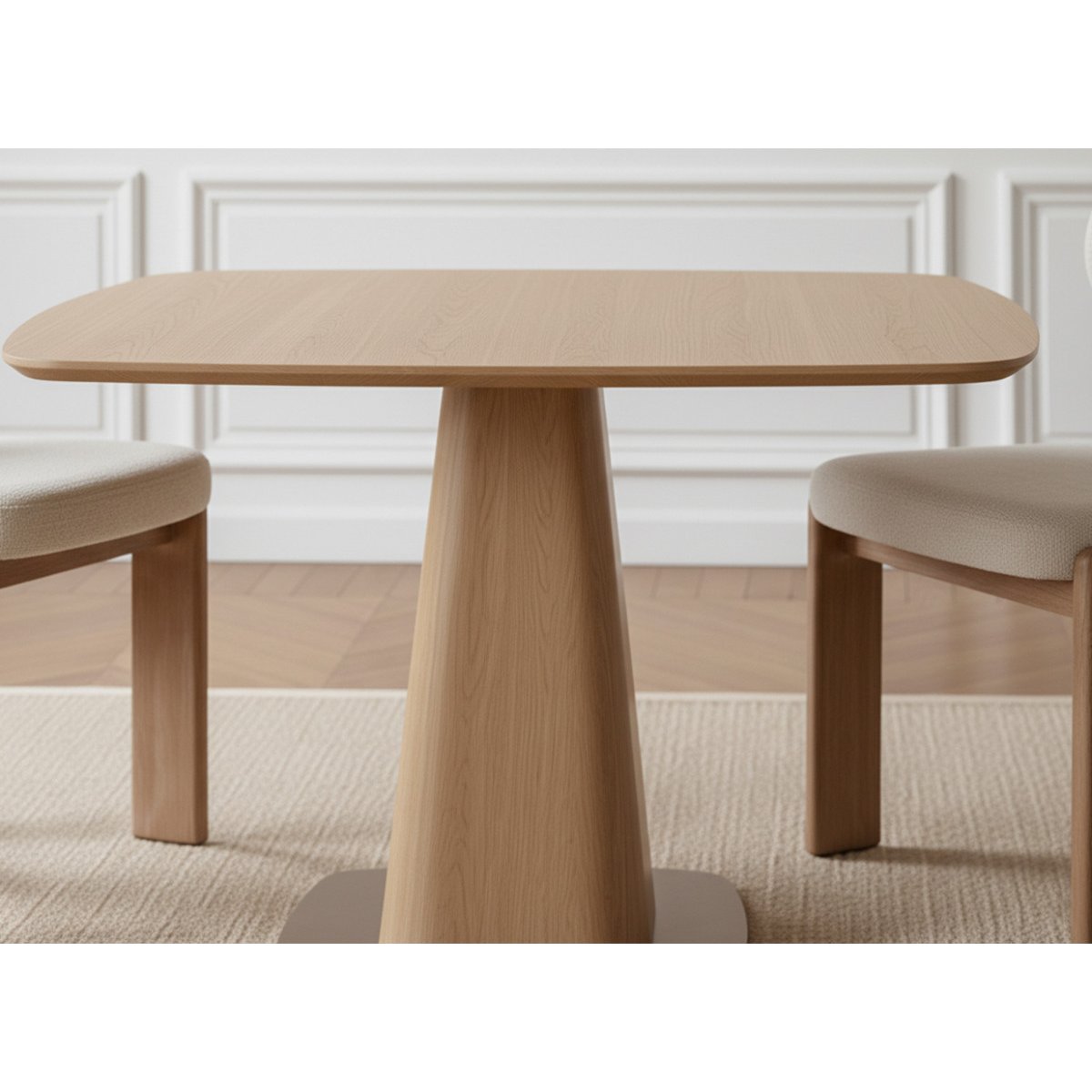 Table à manger carrée NOA 120 cm placage chêne chêne, BOBOCHIC