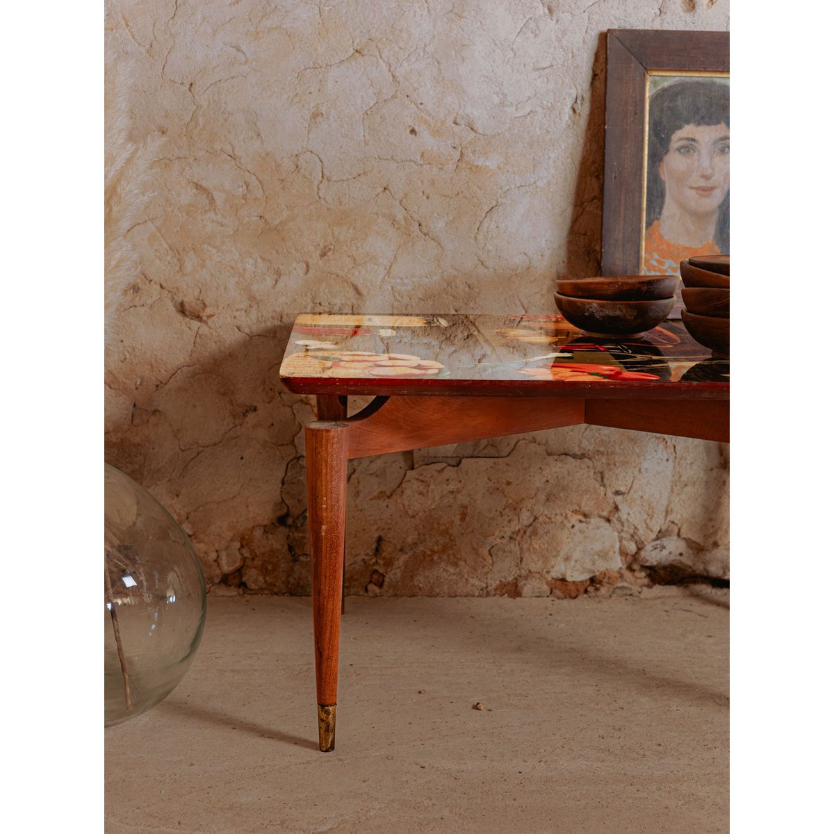 Table basse en bois Donna N°892 - Bon état bois foncé, DEBONGOUT