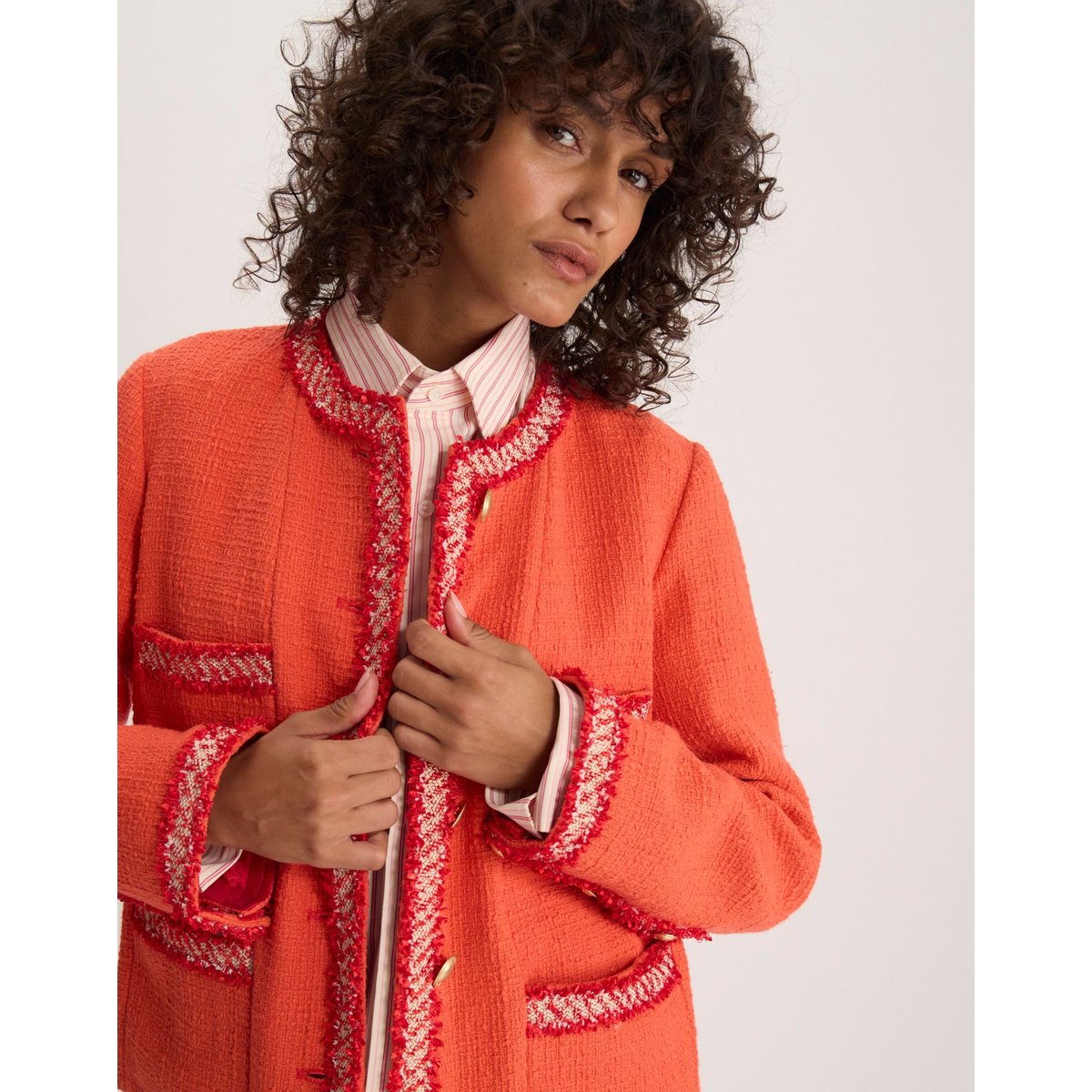 Veste Adelaïde en coton rouge, INES DE LA FRESSANGE PARIS