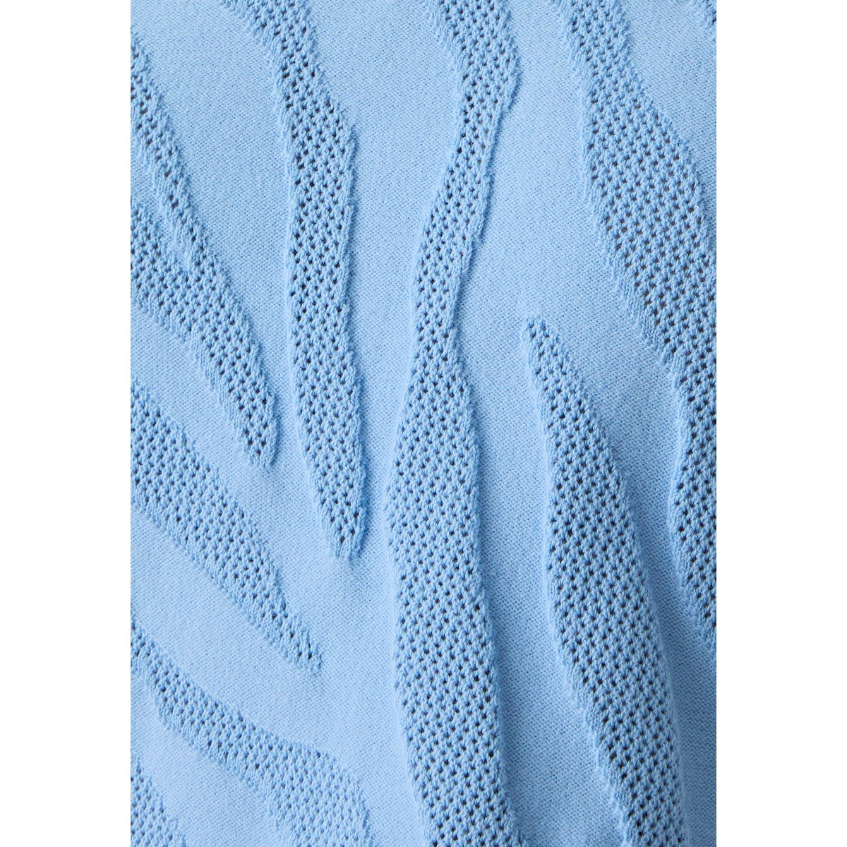 Pull jeu de maille motif zébré bleu, DAMART