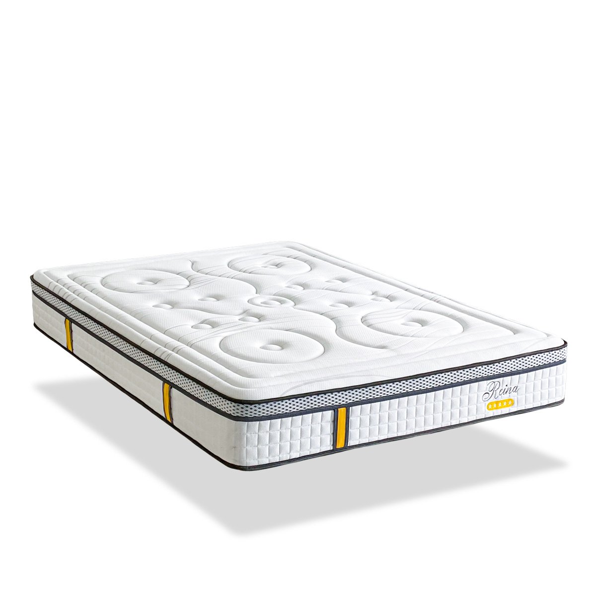 Matelas Ressorts ensachés Reina 2.0 90x200 cm Accueil Mémoire de forme blanc, BELLECOUR