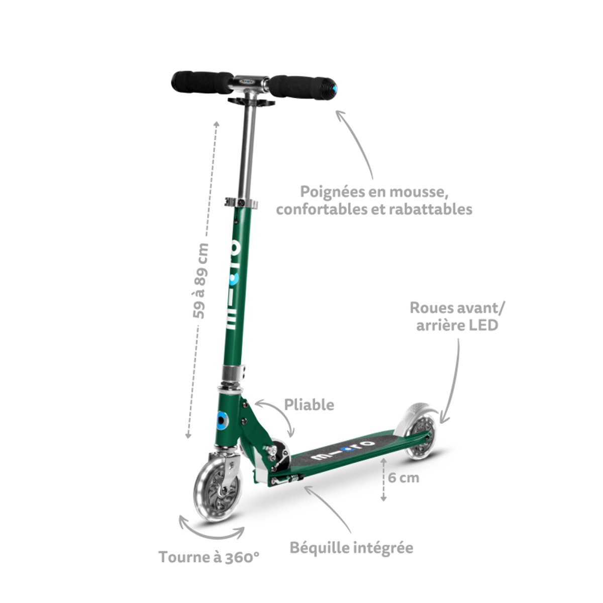 Micro Sprite LED - vert sapin, MICRO MOBILITY