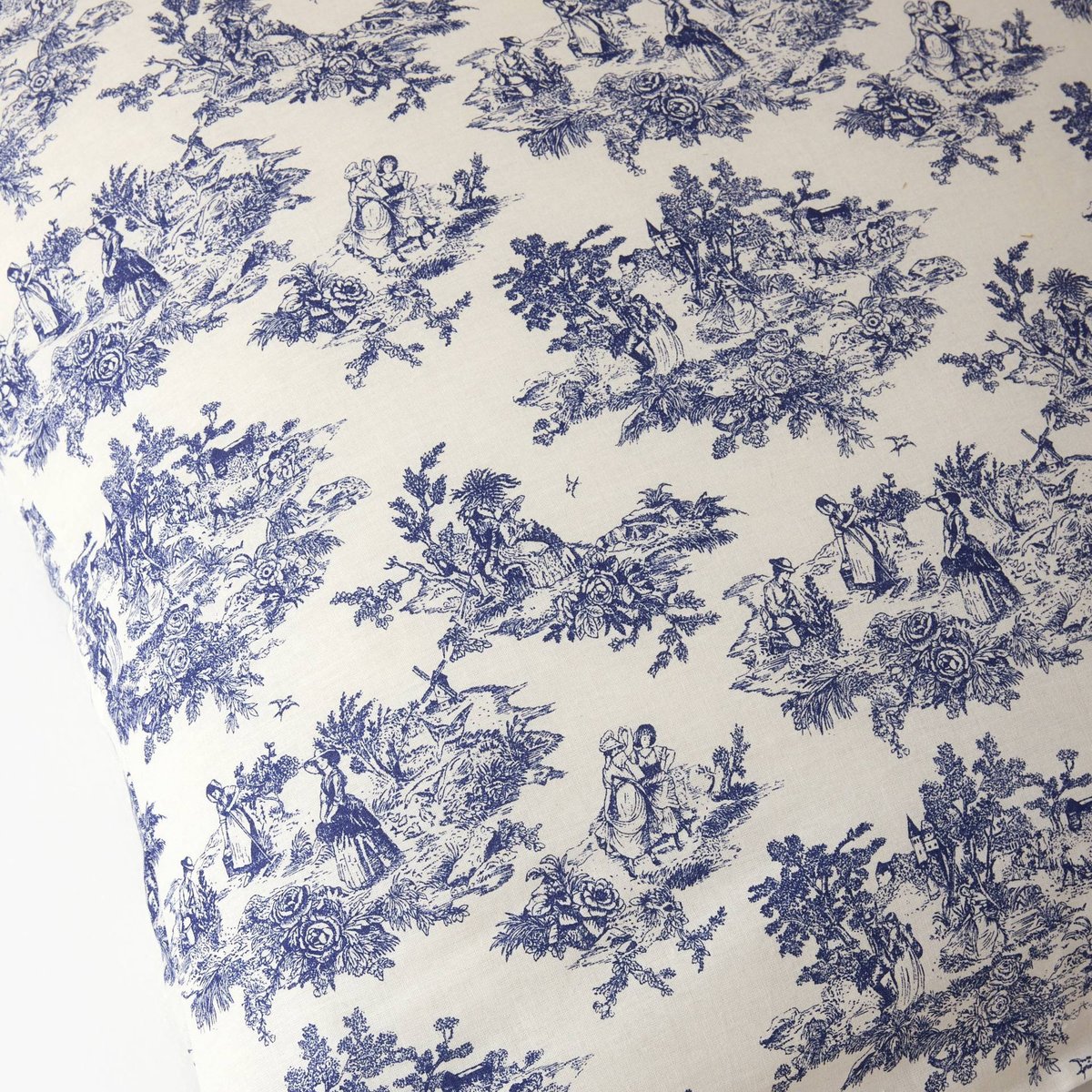 Taie oreiller imprimé, 100% coton bio GOTS ombre bleue, MONOPRIX