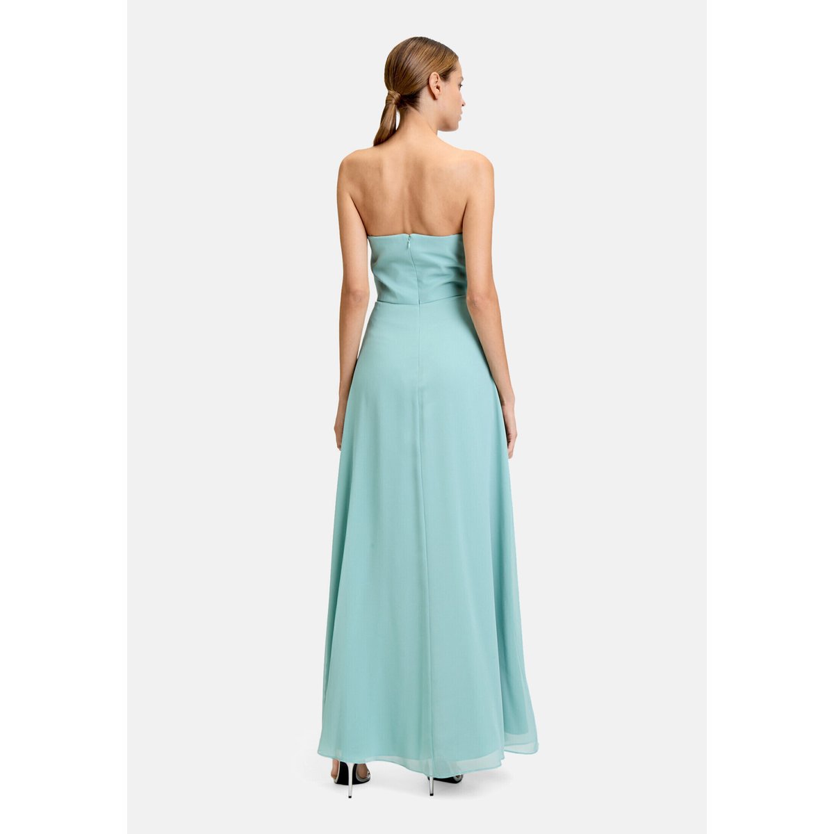 Robe de soirée à encolure bénitier bright jade, VERA MONT