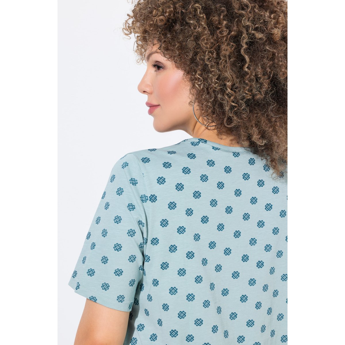 T-shirt avec plis fantaisie vert mousse clair, ULLA POPKEN