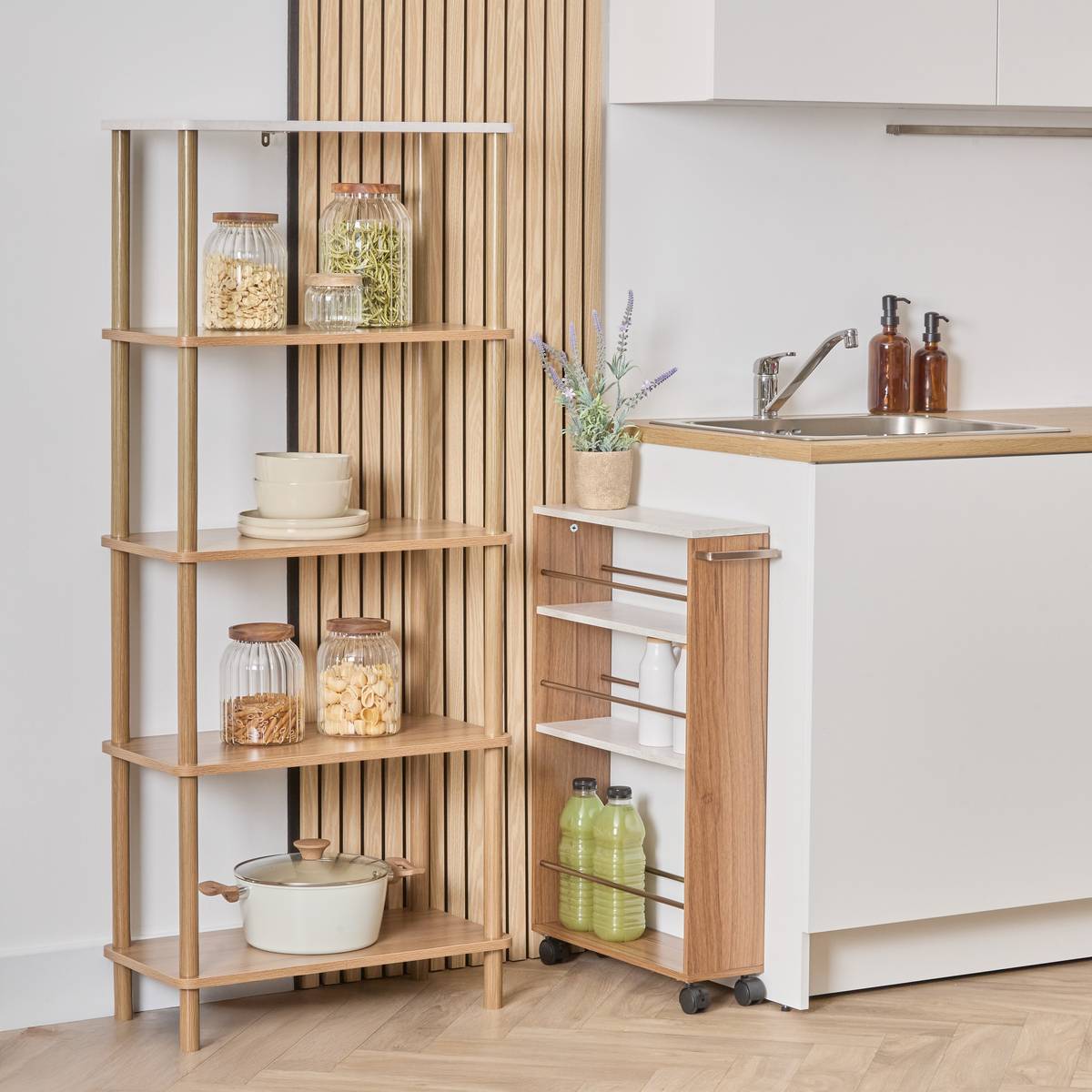Étagère 5 niveaux effet marbre COME marron, 5FIVE SIMPLY SMART