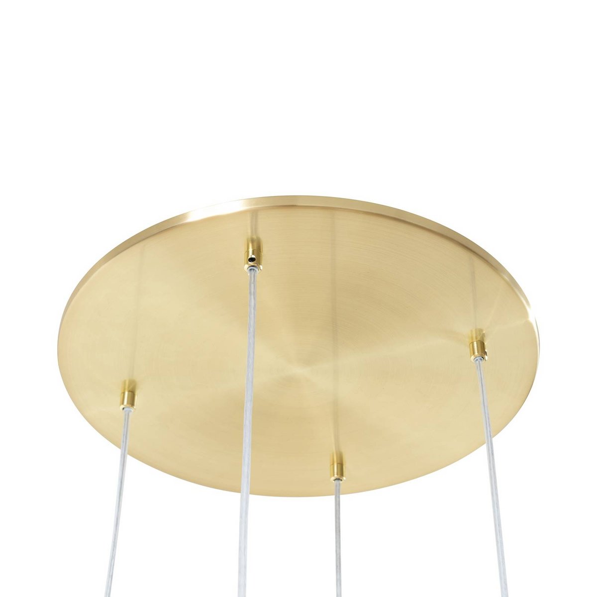Suspension en verre moderne, Lunelle blanc, laiton, LUCANDE