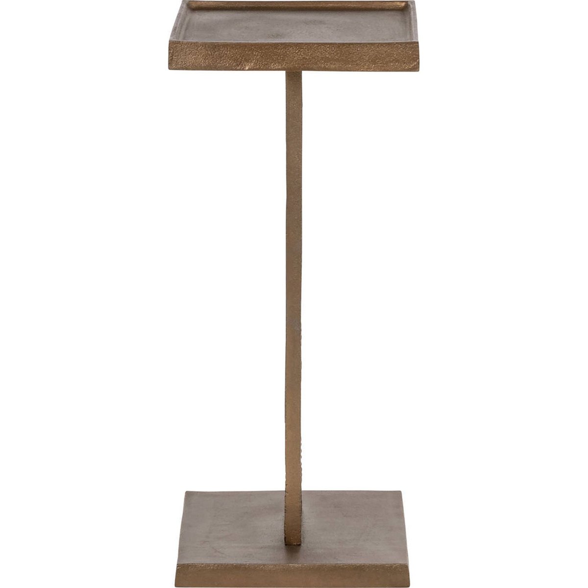 Table bout de canapé en aluminium laiton antique, RECOLLECTION