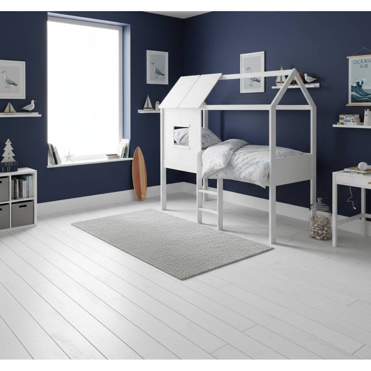 Lit cabane - TEDDY blanc, CAMIF