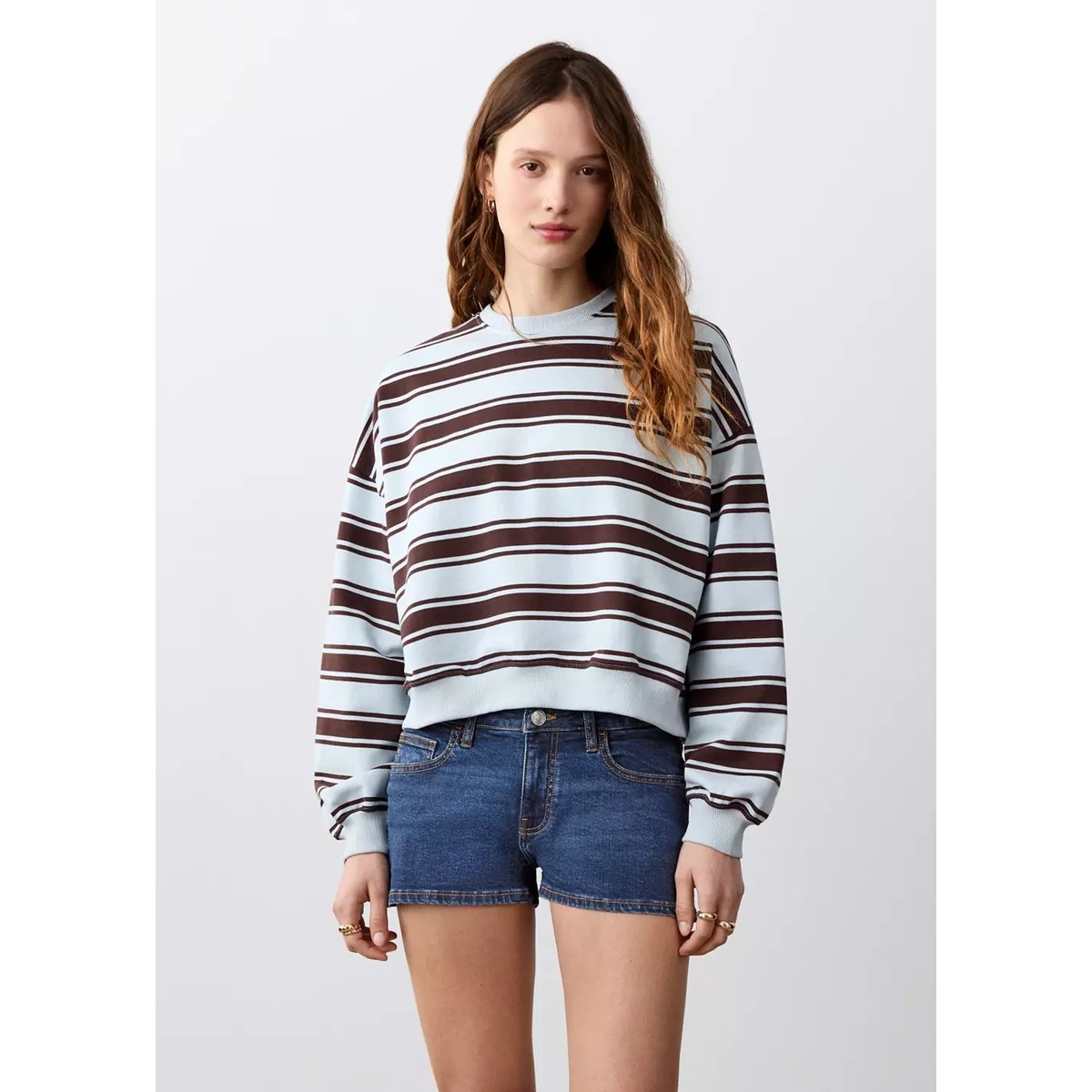 Mini short taille basse bleu foncé, MANGO TEEN