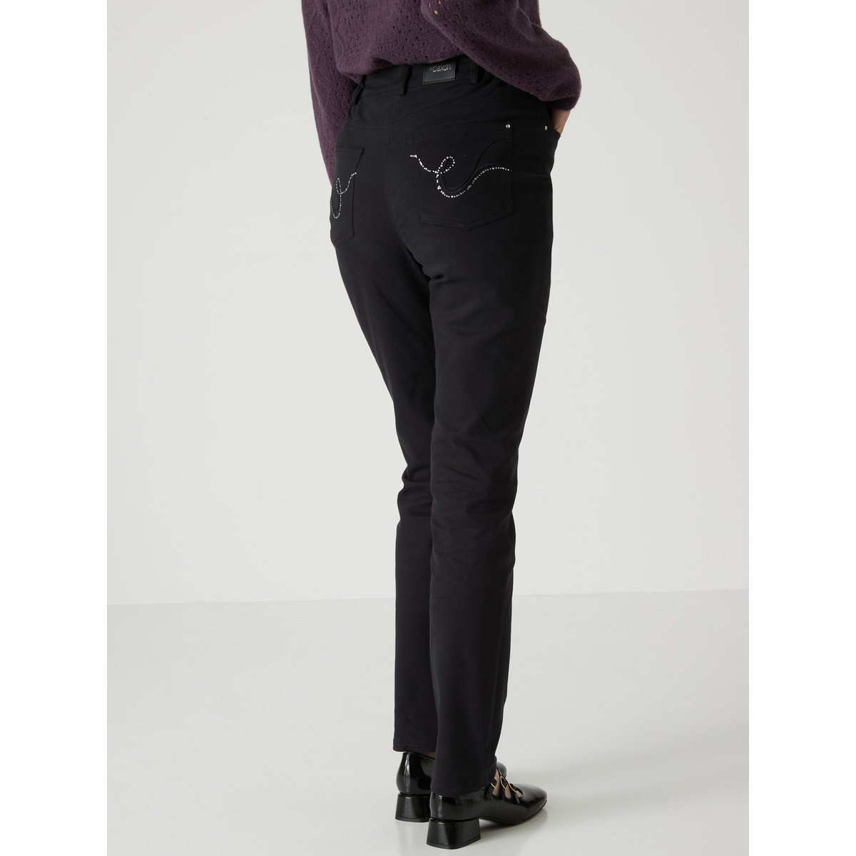 Pantalon taille haute 5 poches noir, DAXON