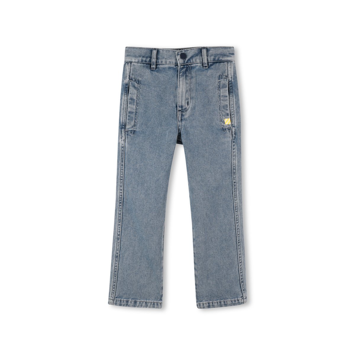 Pantalone in denim 4 tasche double stone+brossage, BILLIEBLUSH