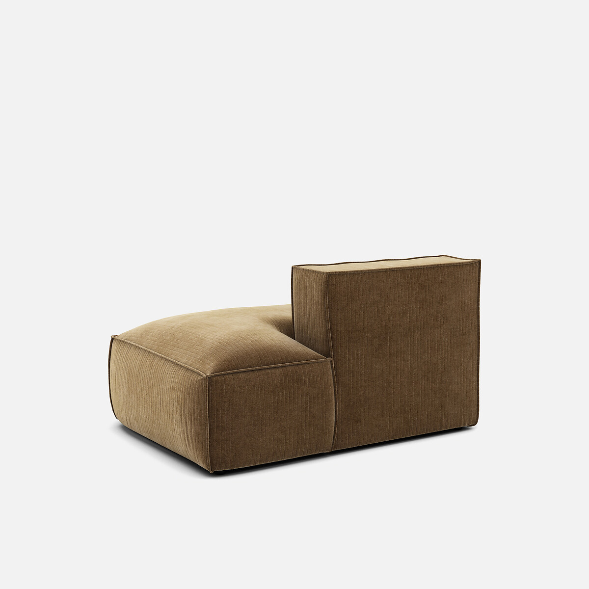 Elément récamière droite pour canapé modulable, en velours vintage côtelé, SEVEN bronze, LA REDOUTE INTERIEURS