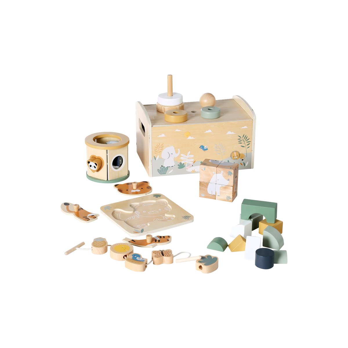 Coffret multi-activités en bois FSC® tanzanie, VERTBAUDET