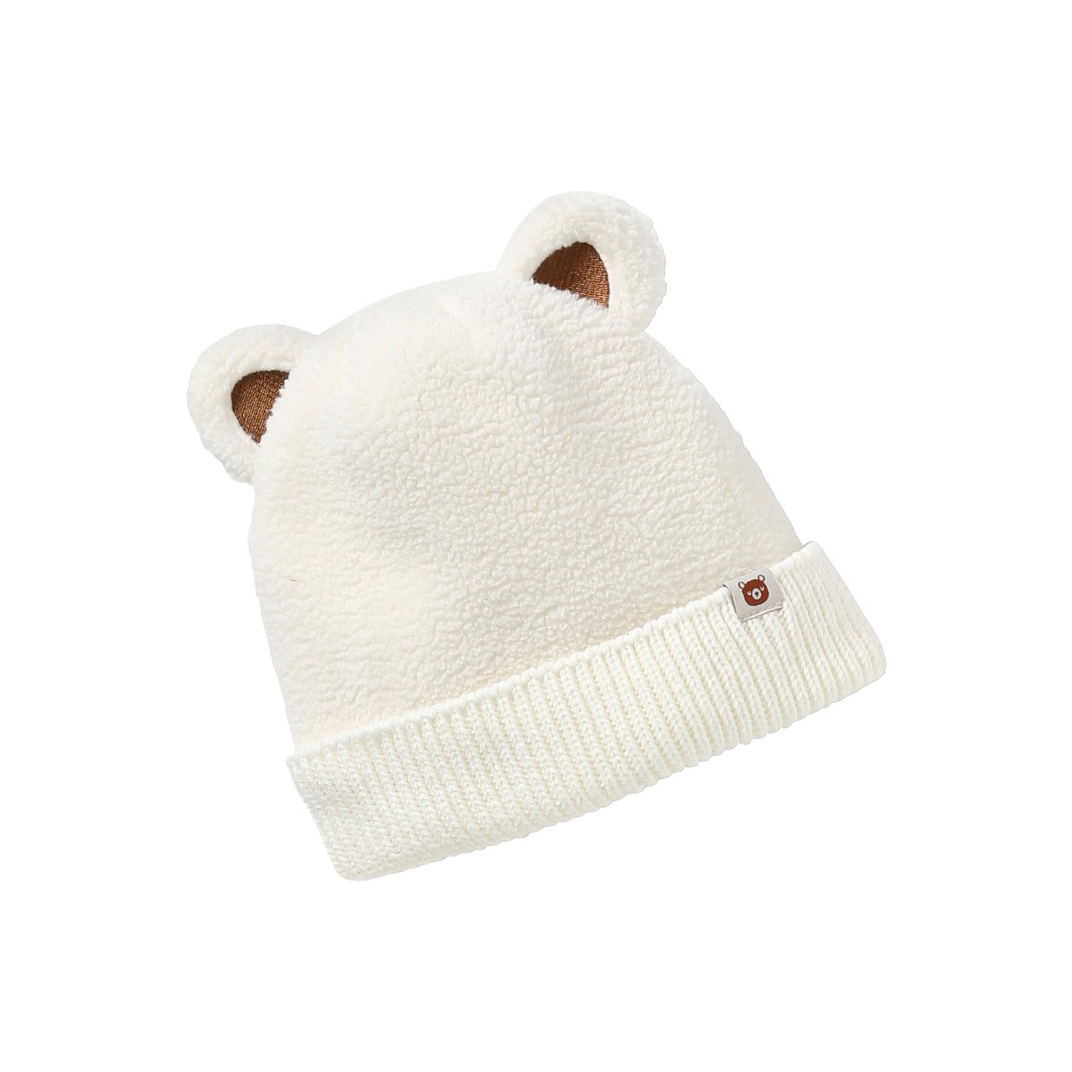 Ensemble "Bear Mood" bonnet + snood + moufles en sherpa écru, VERTBAUDET