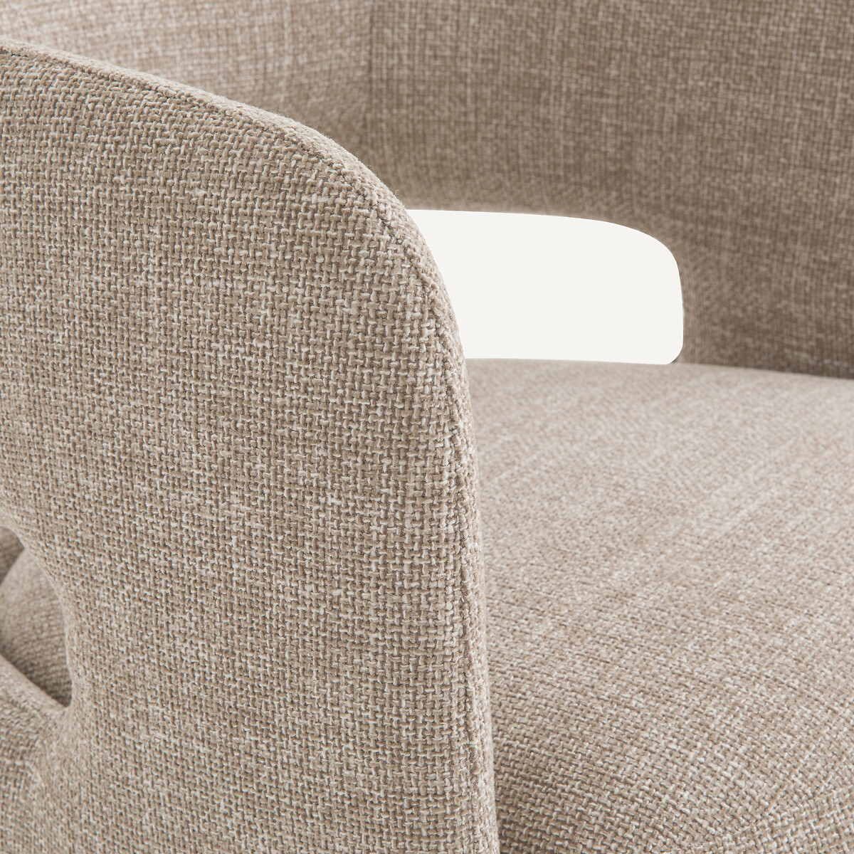 Fauteuil pivotant base noyer, tissu chiné, Jesper marron glacé, AM.PM