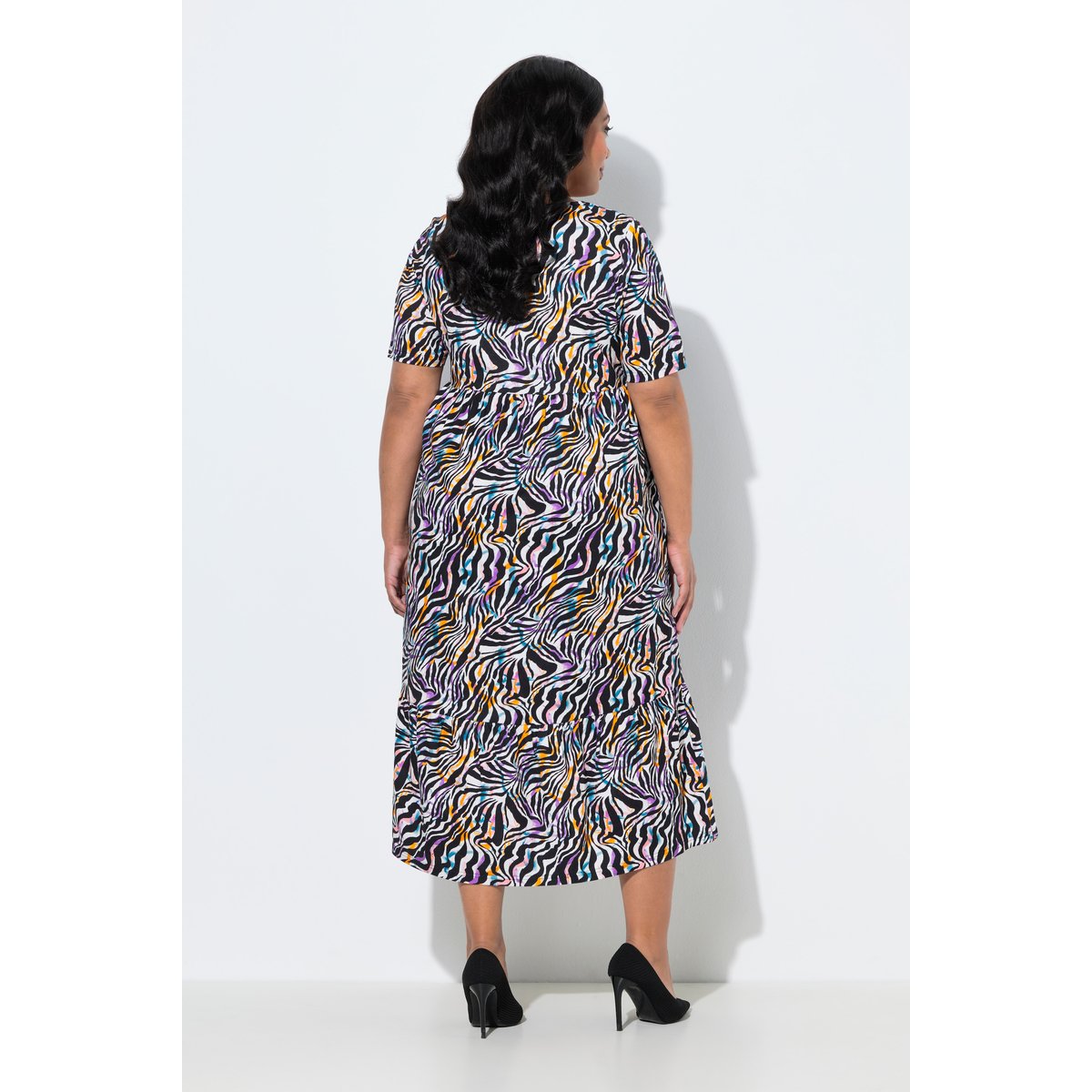 Robe maxi motif animal noir, ULLA POPKEN