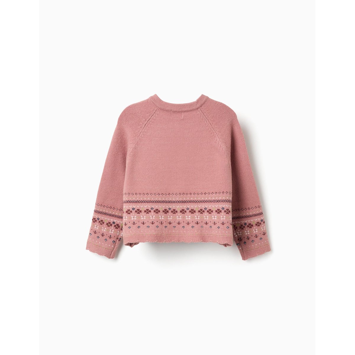 Gilet en maille avec motif jacquard rose, ZIPPY