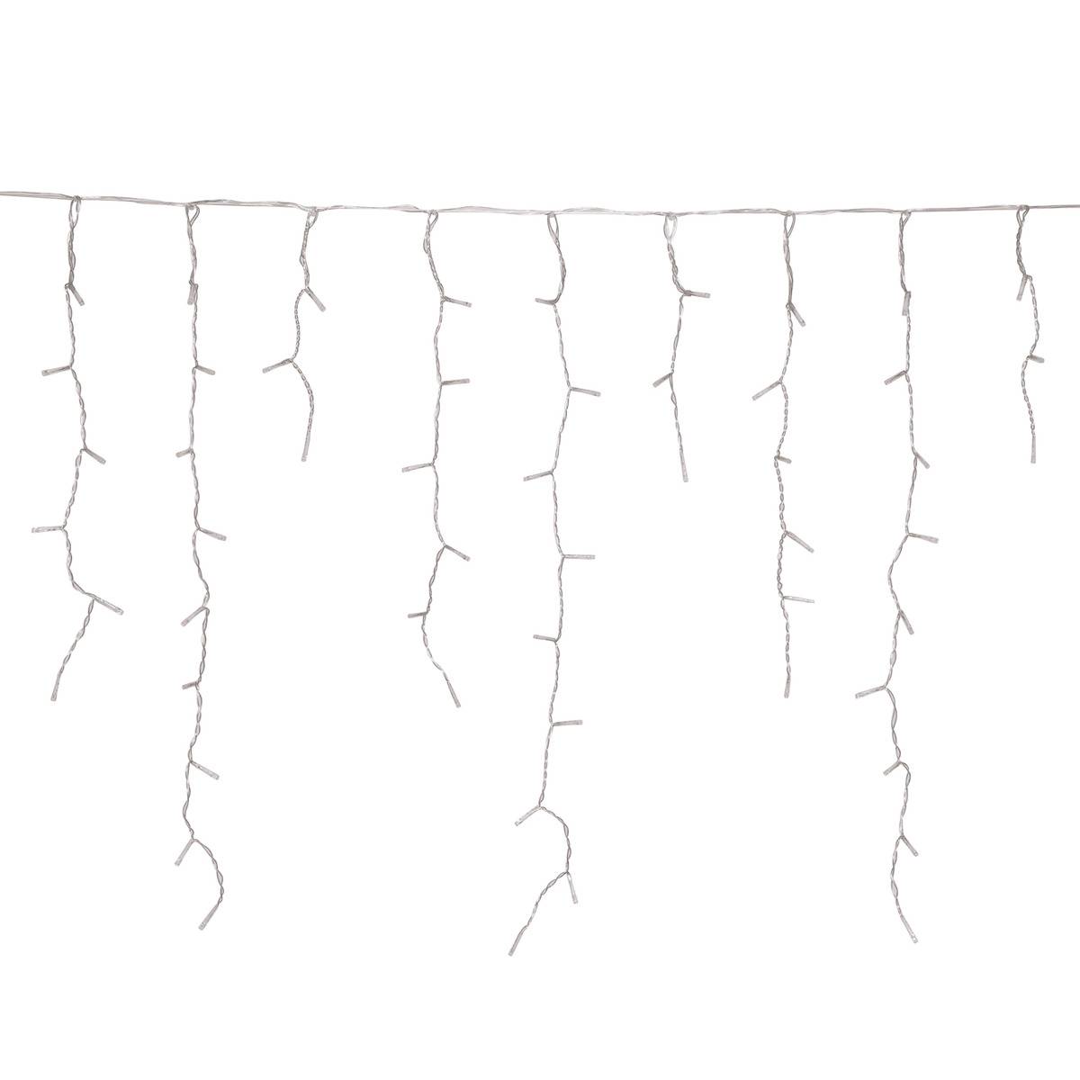 Rideau lumineux stalactite d'extérieur L. 500 cm 300 LED blanc froid 13 fonctions sur secteur blanc froid, FEERIC LIGHTS & CHRISTMAS