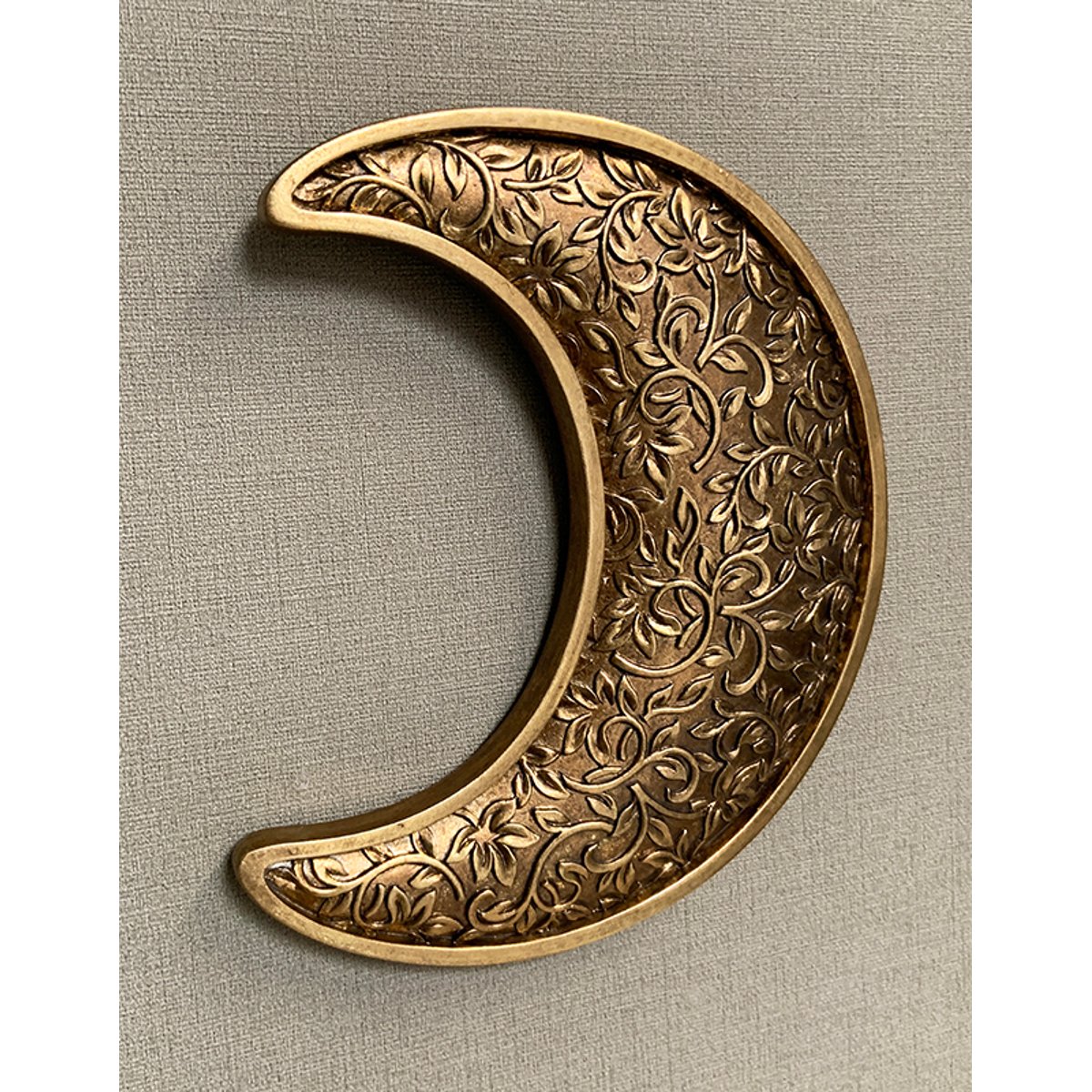 Déco murale lune motifs 15x17.8cm or, EMDE