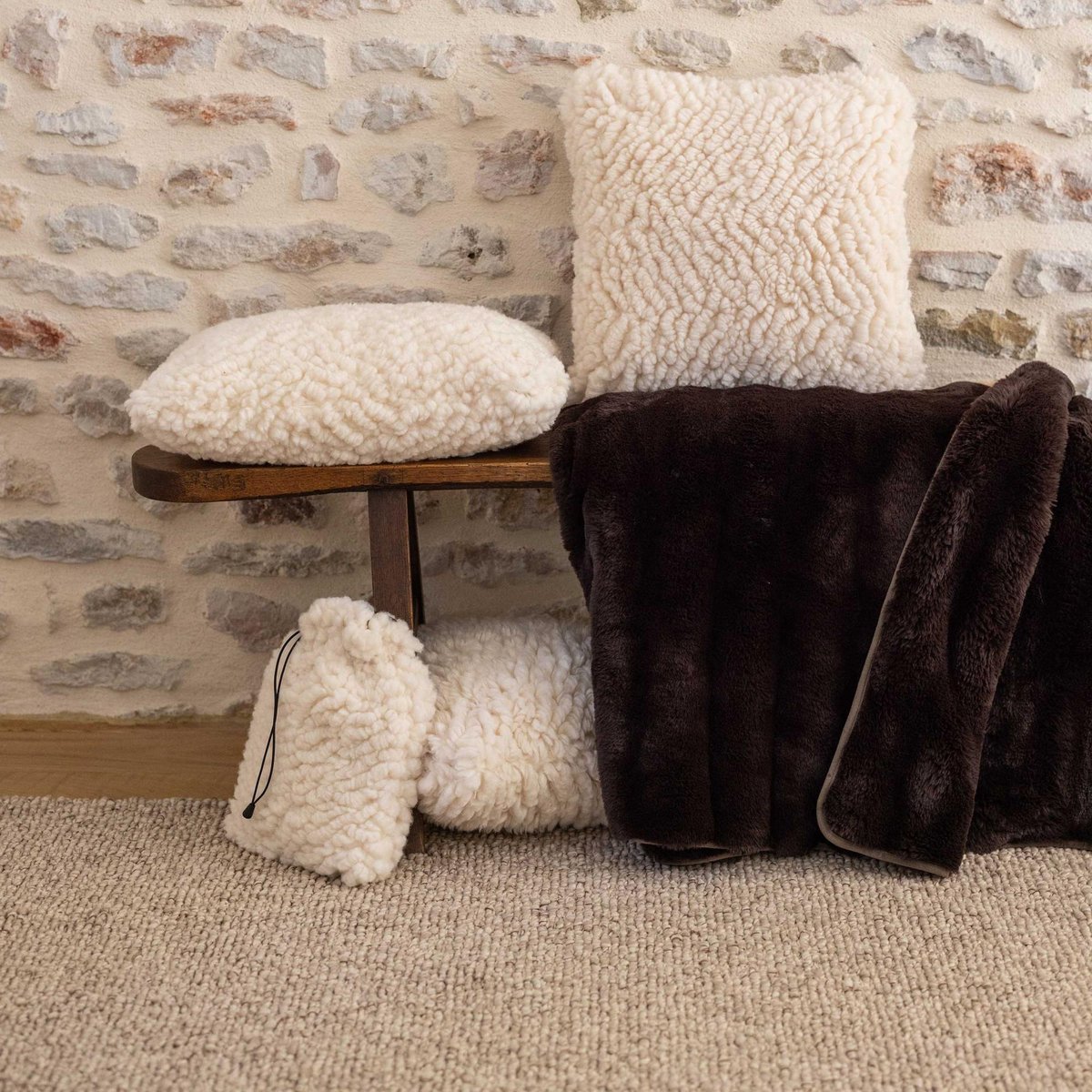 Coussin Noam neige, VIVARAISE