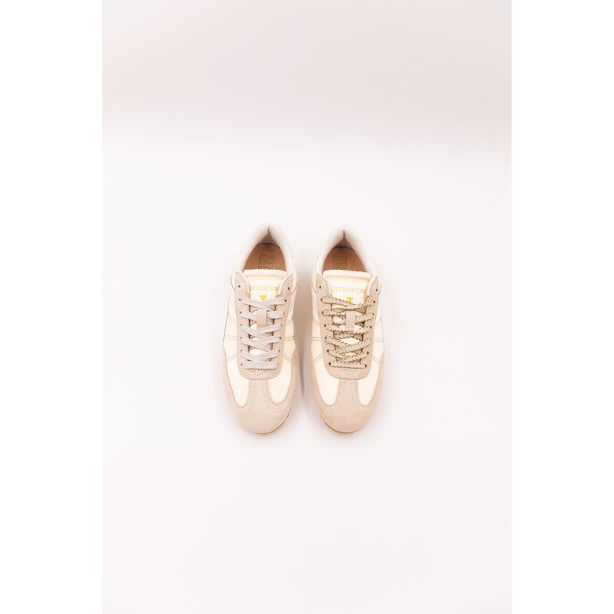 Nelly Mixed Material Trainers iridescent beige, ZERO 105