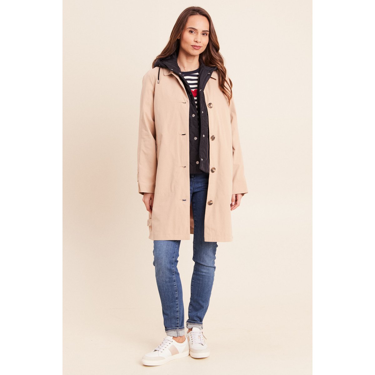 Trench doublé satiné beige, BREAL