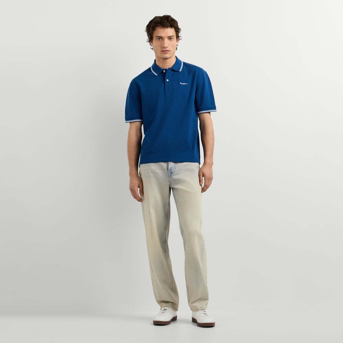 Polo Coupe Regular En Piqué encre bleue, PEPE JEANS