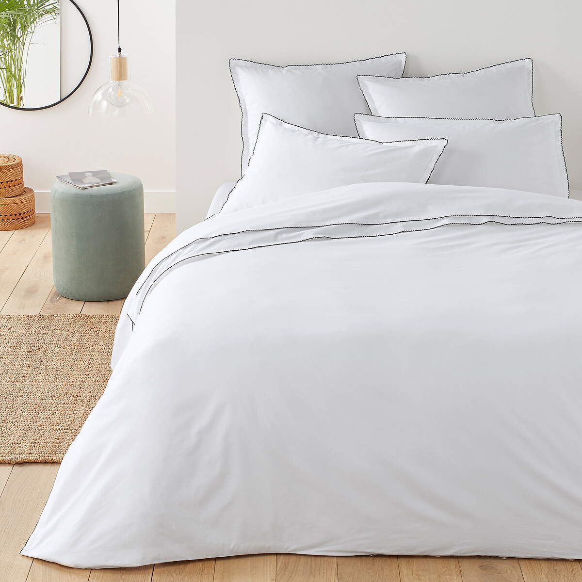 Taie d'oreiller percale pur coton, Dojo blanc, LA REDOUTE INTERIEURS
