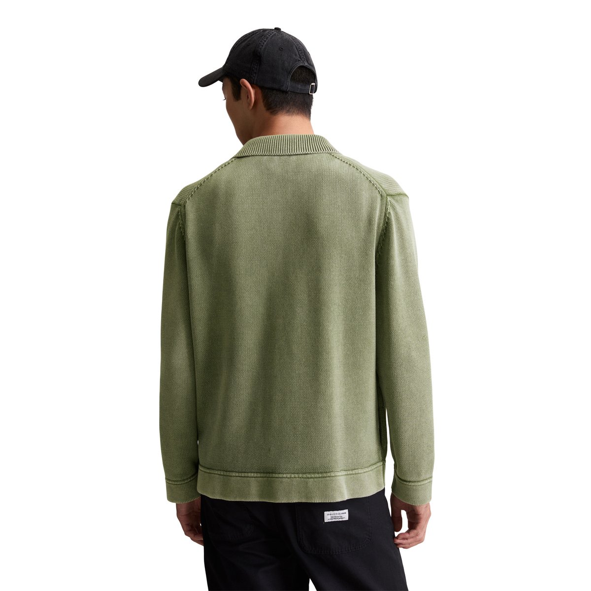 Veste en tricot relaxed en optique veste en jean vert foncé, MARC O’POLO DENIM