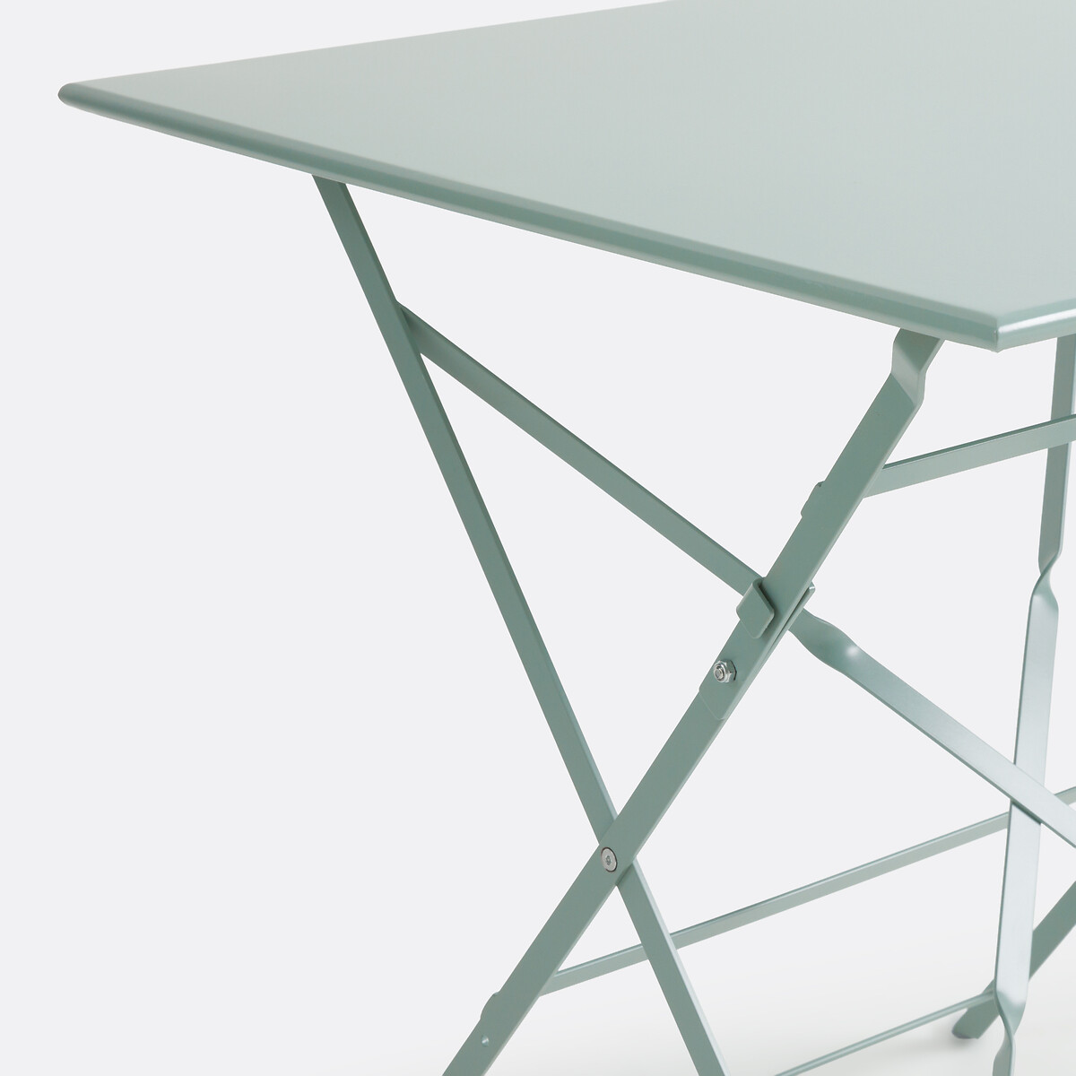 Table pliante carrée en métal fer, Ozevan vert de gris, LA REDOUTE INTERIEURS