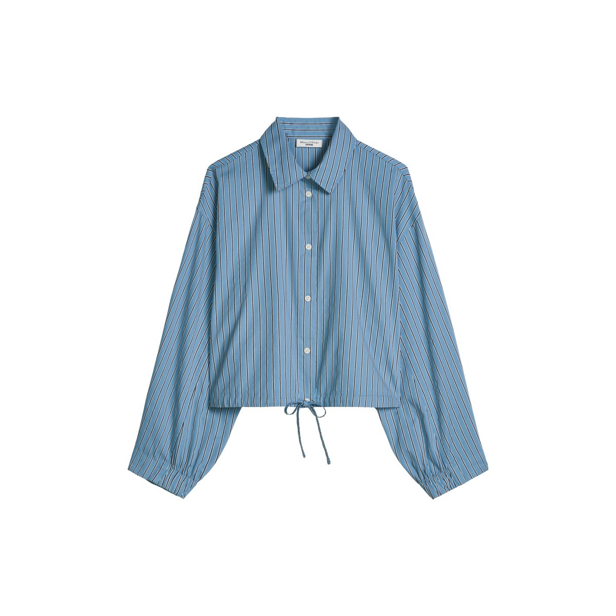 Blouse à rayures oversized en popeline Papertouch bleu clair, MARC O’POLO DENIM